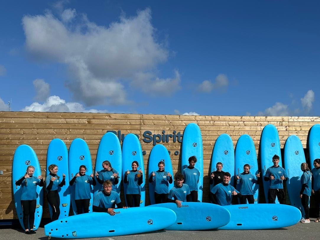 Gruppe surfkursus Hvide Sande – venner og polterabend